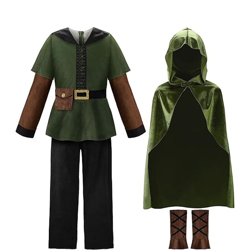 Bathrobe - Medieval Hood Cape Cloak Robe Kids