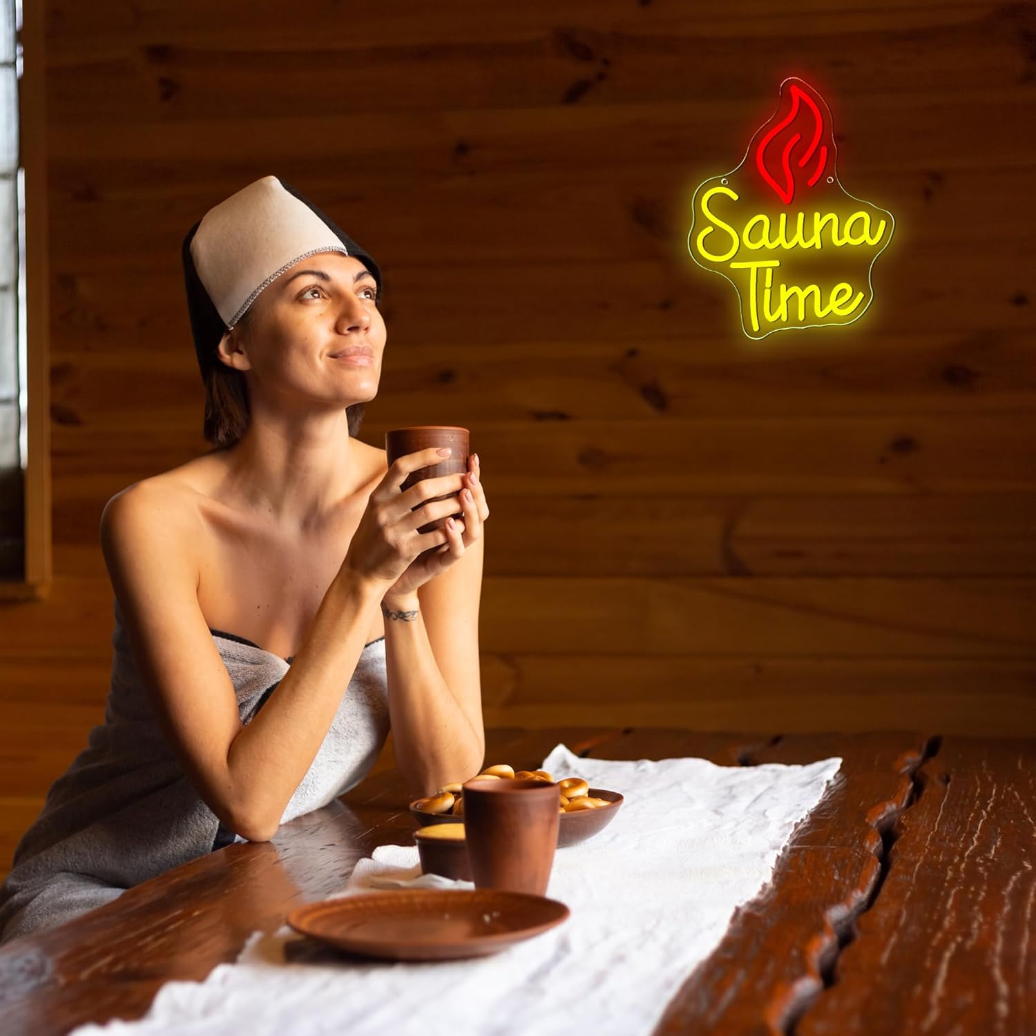 Sauna Time Neon Sign Home Spa  - Spa Wellness Gym 评论和价格